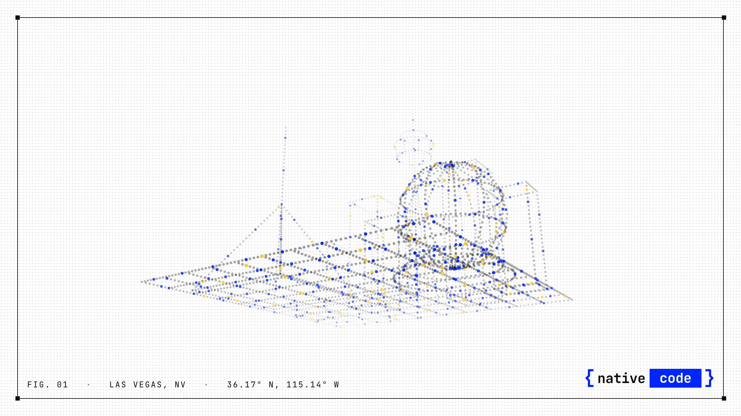 Las Vegas, drawn as a skyline of shapes